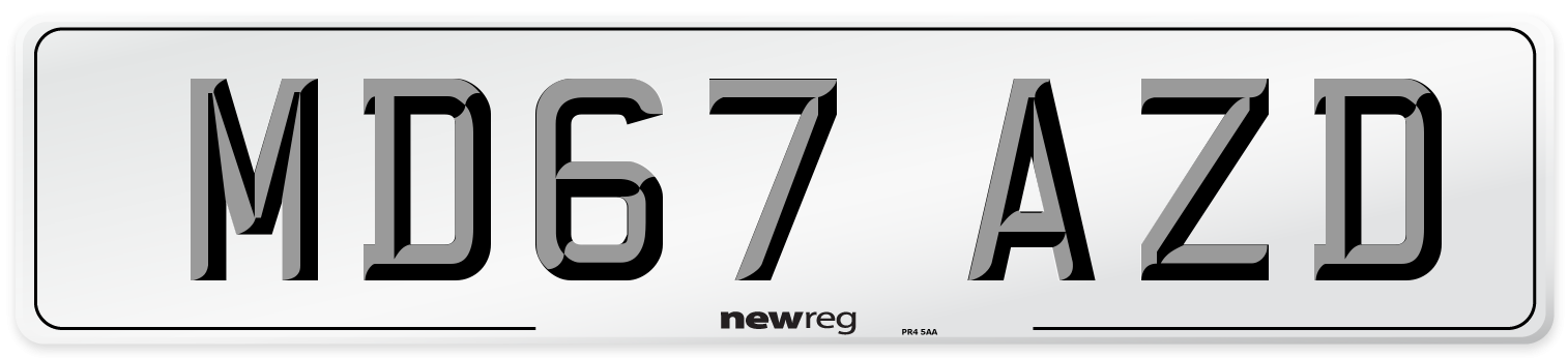 MD67 AZD Number Plate from New Reg